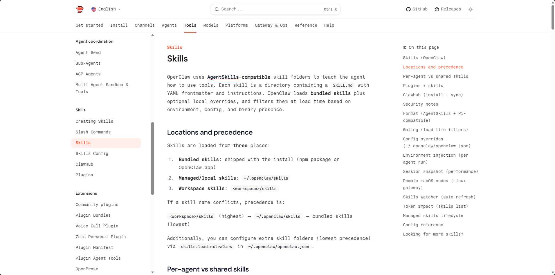 Skills directory structure